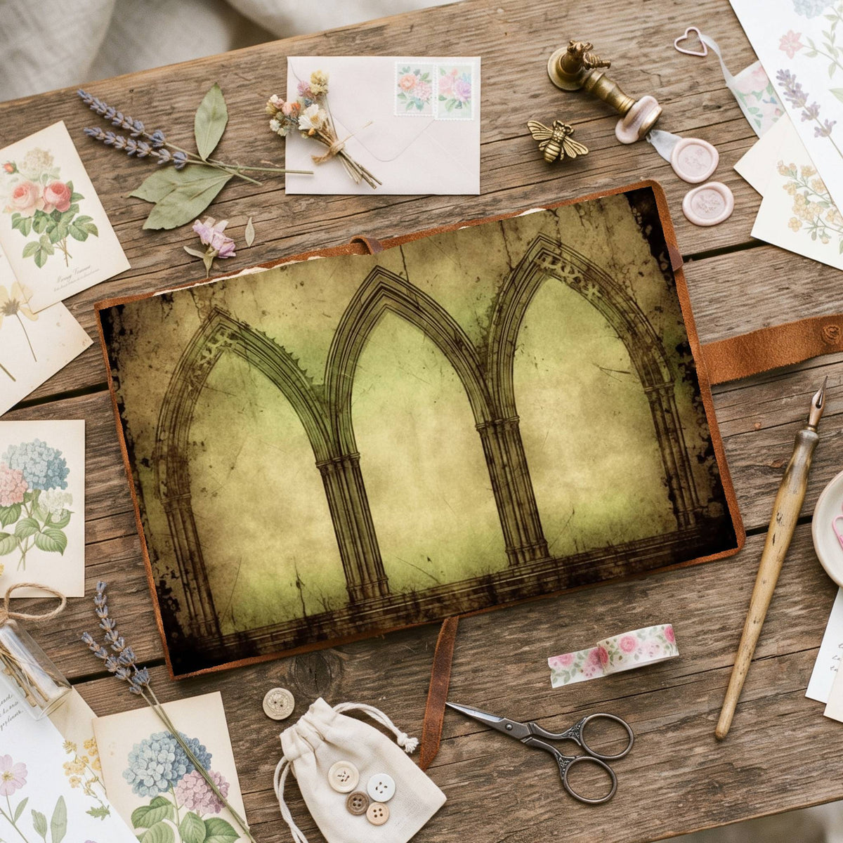 Green Arches Digital Papers