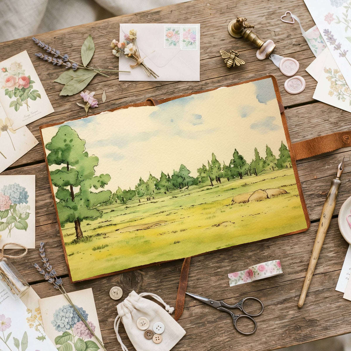 Green Summer Digital Papers