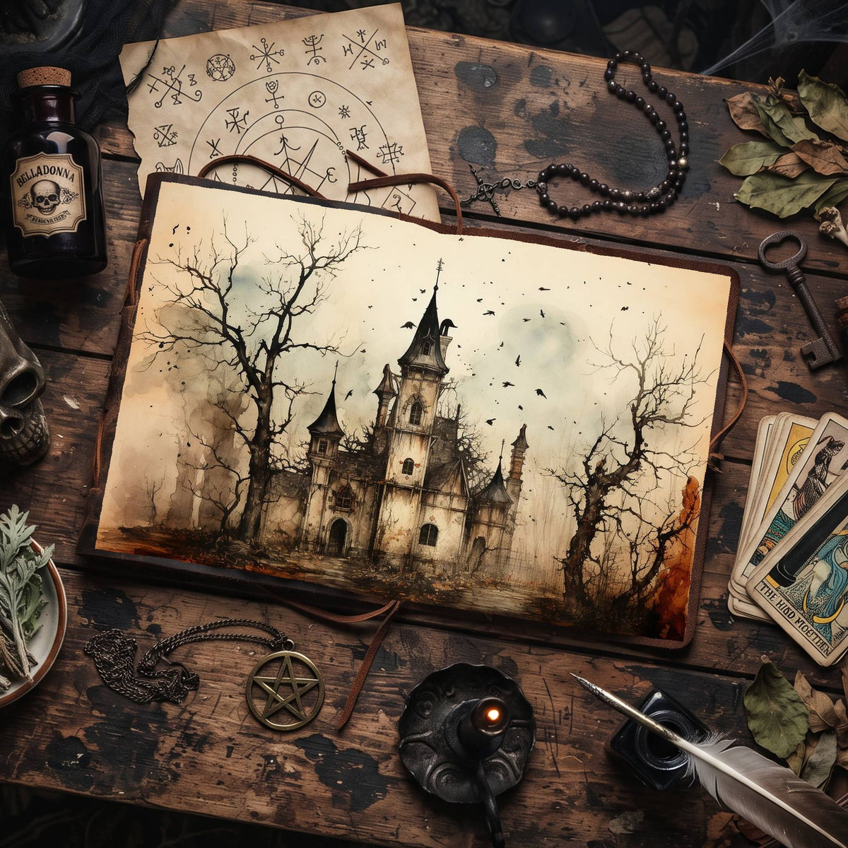 Halloween Spooky House Digital Papers