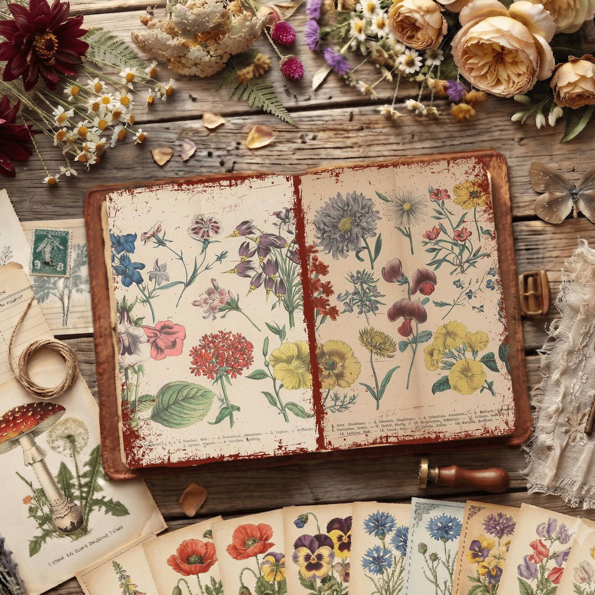 Herbal printable junk journal paper, page preview 9