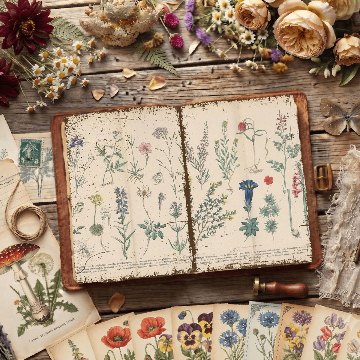 Herbal printable junk journal paper, page preview 9