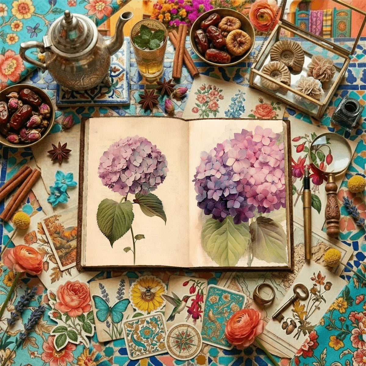 Hydrangea Flowers Digital Papers