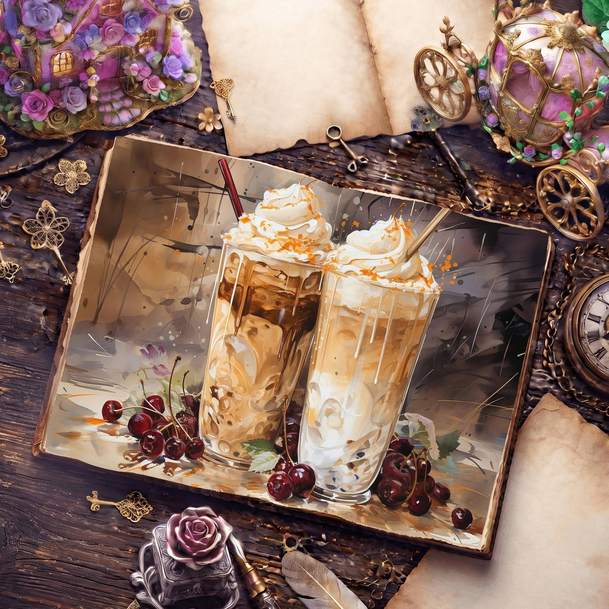 Iced Cappucino Digital Papers