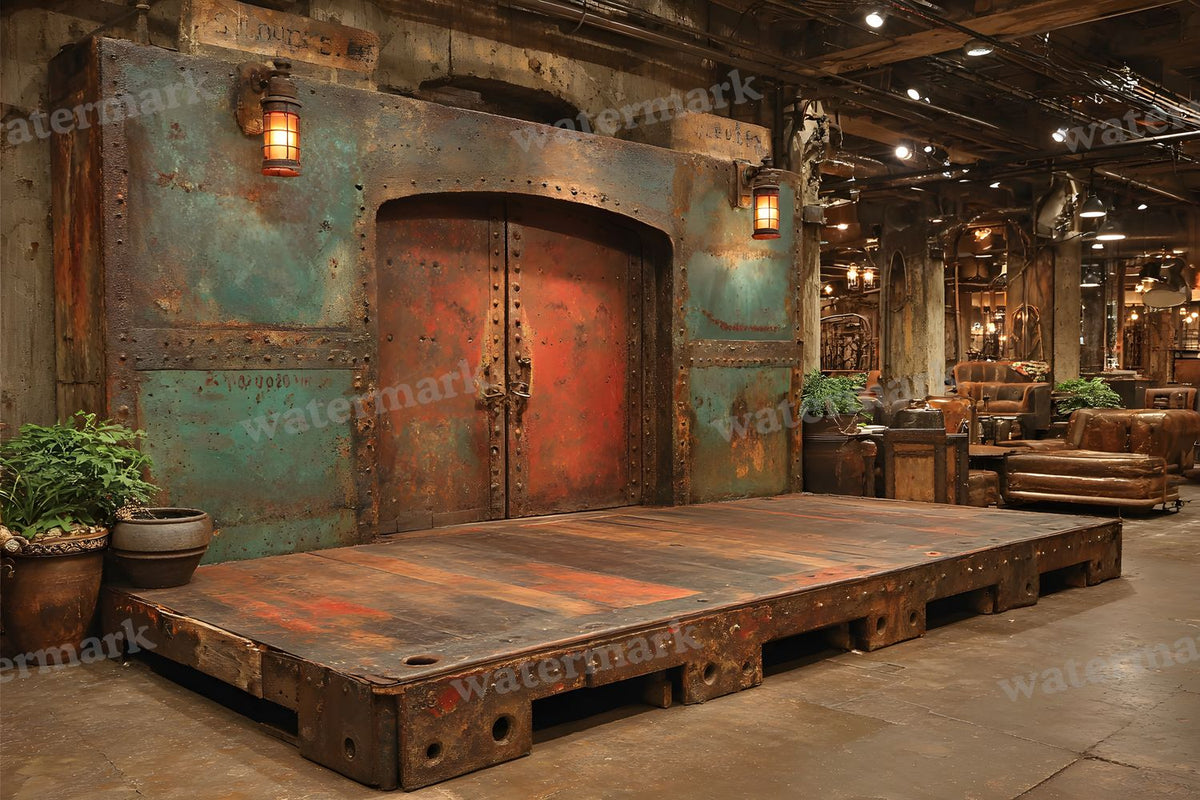 Industrial Wall Texture digital photo backdrop for photo editing, preview 8