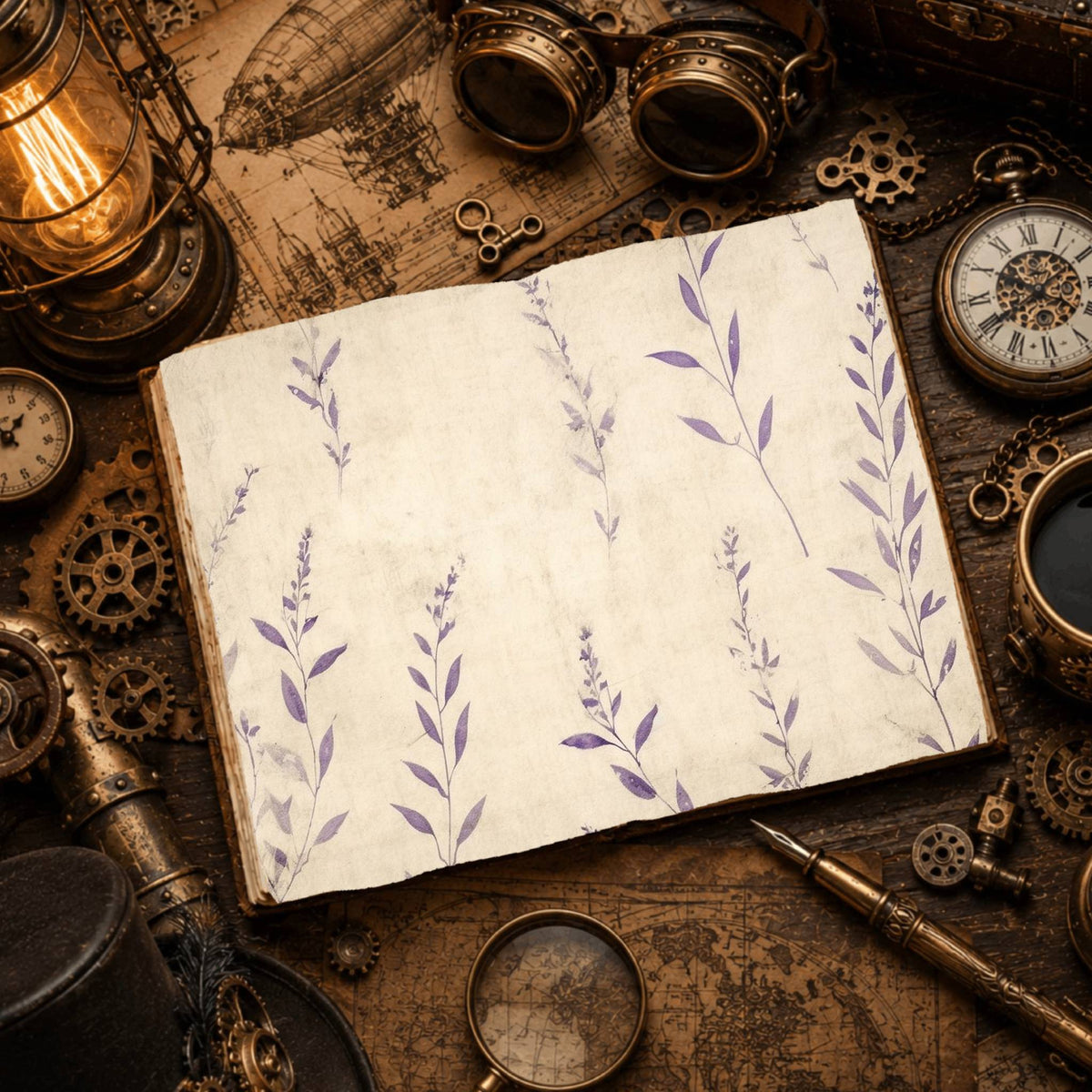 Lavender Leaves Digital Papers