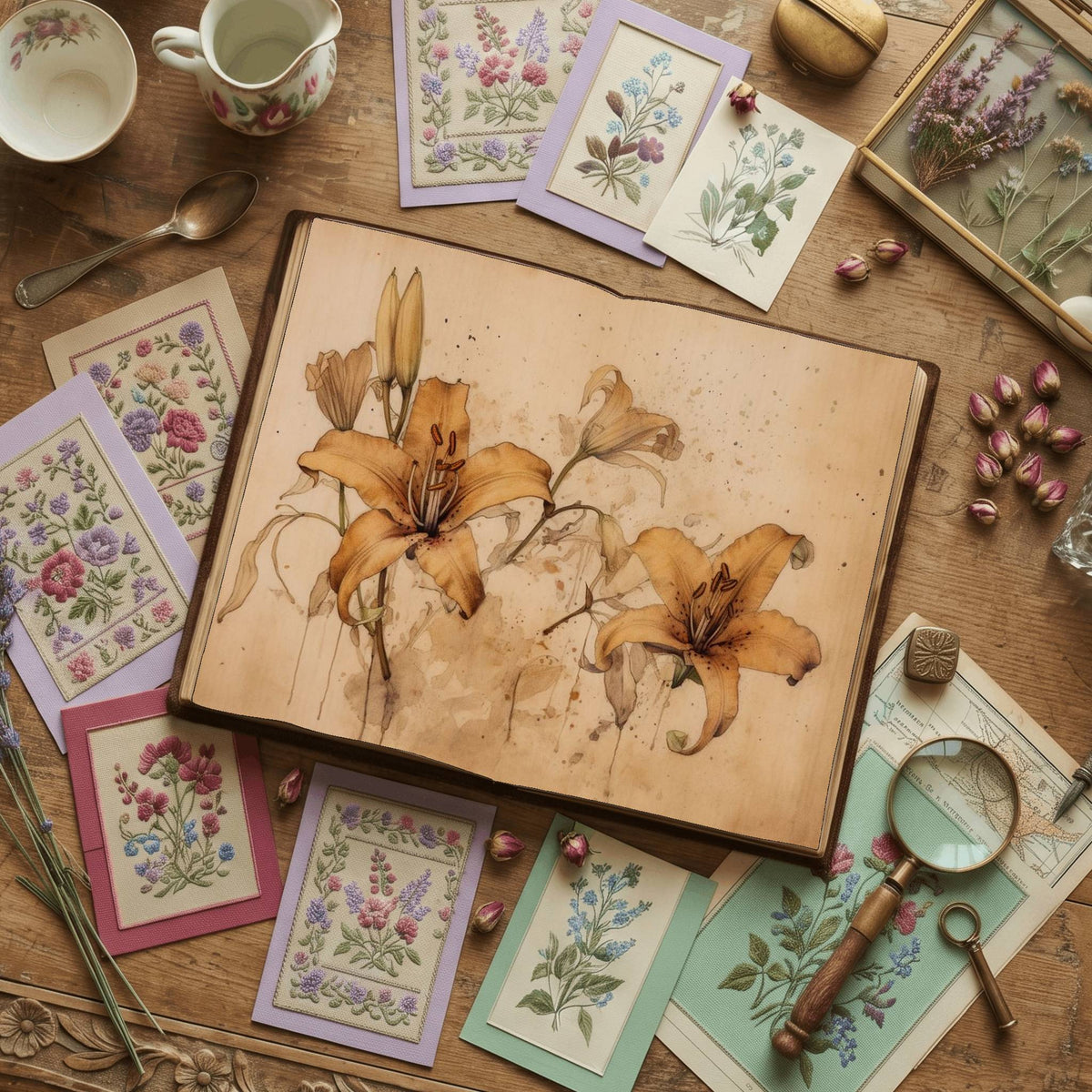 Lilly Watercolour Digital Papers