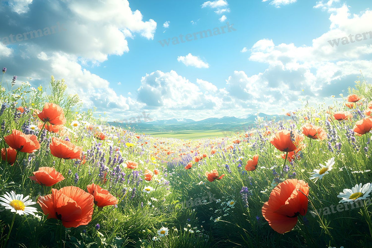 Meadow Bliss digital photo backdrop for photo editing, preview 8