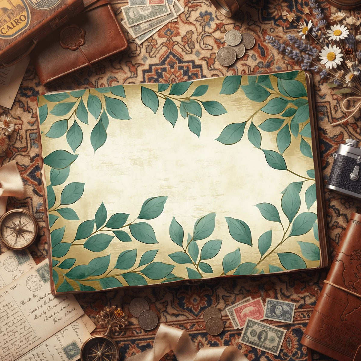 Mint Leaves Digital Papers