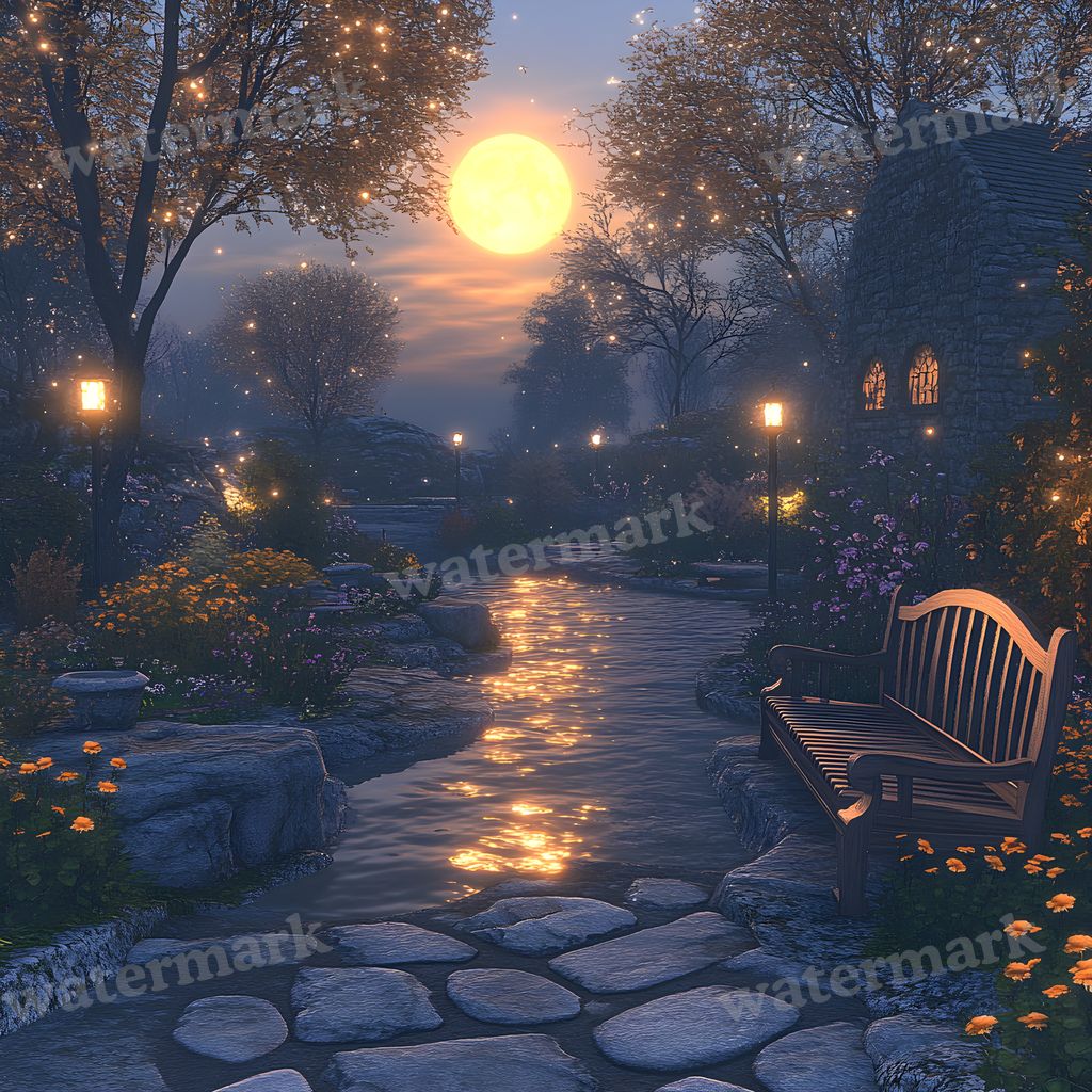 Moonlit Clearing Backdrop Images
