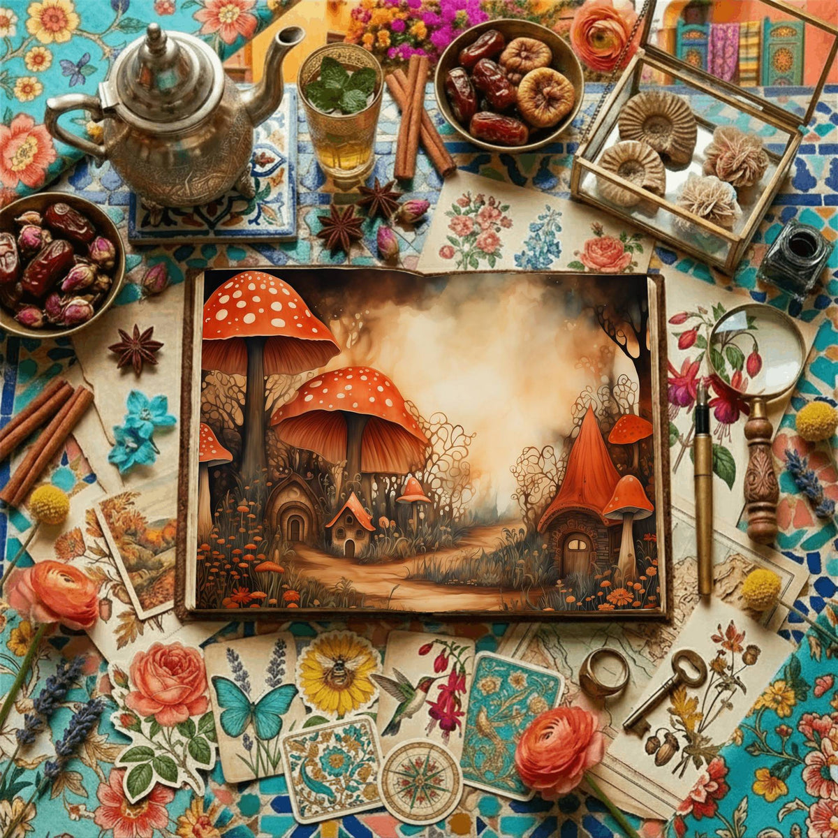 Mushroom Village Digital Papers