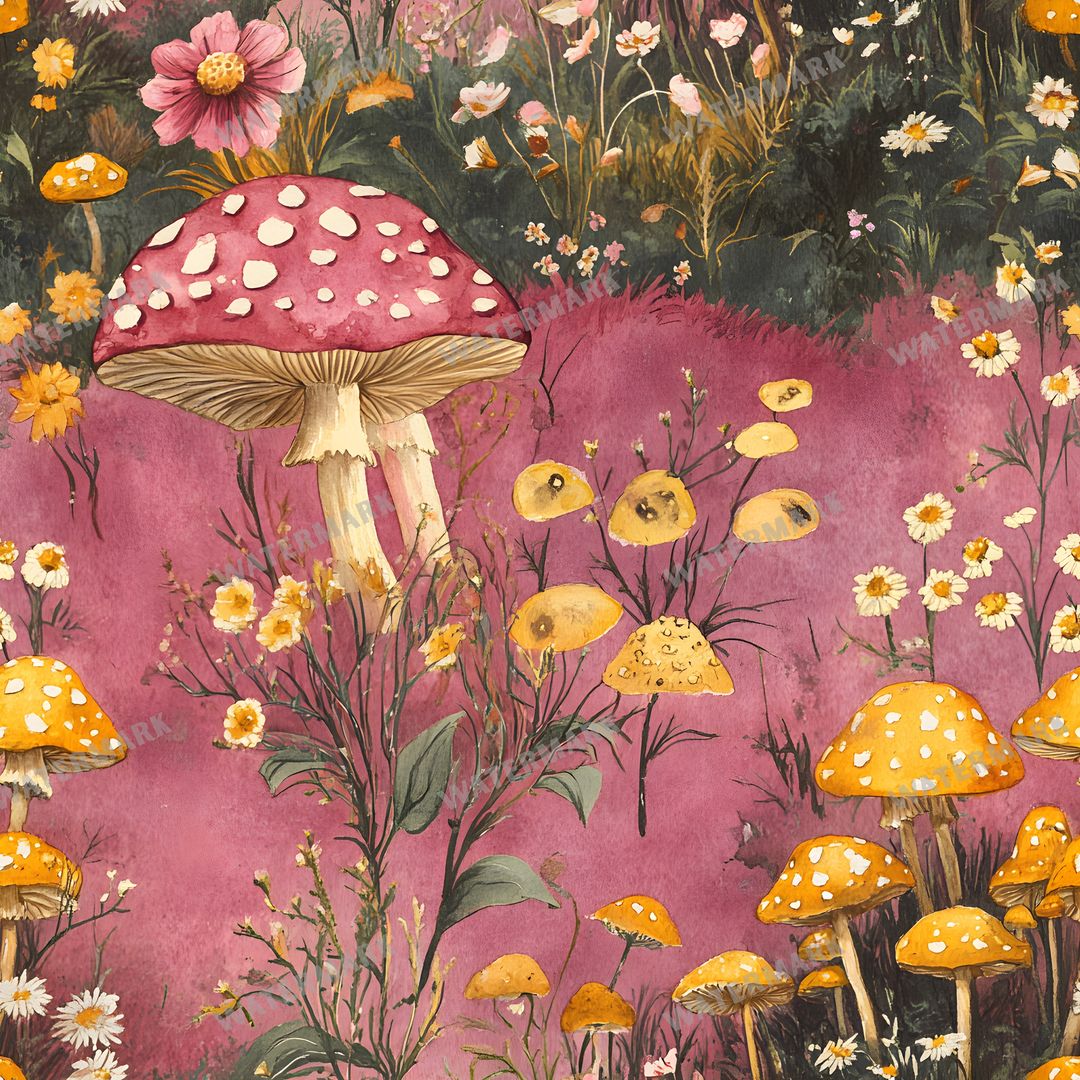 Mushrooms Seamless Pattern
