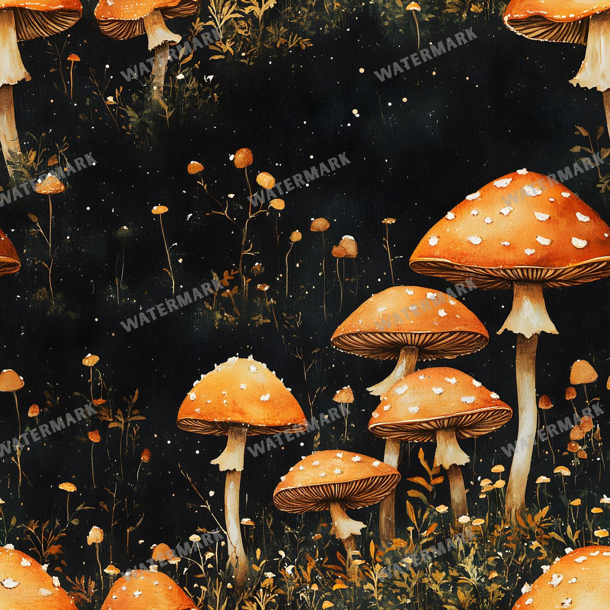 Mushrooms Seamless Pattern