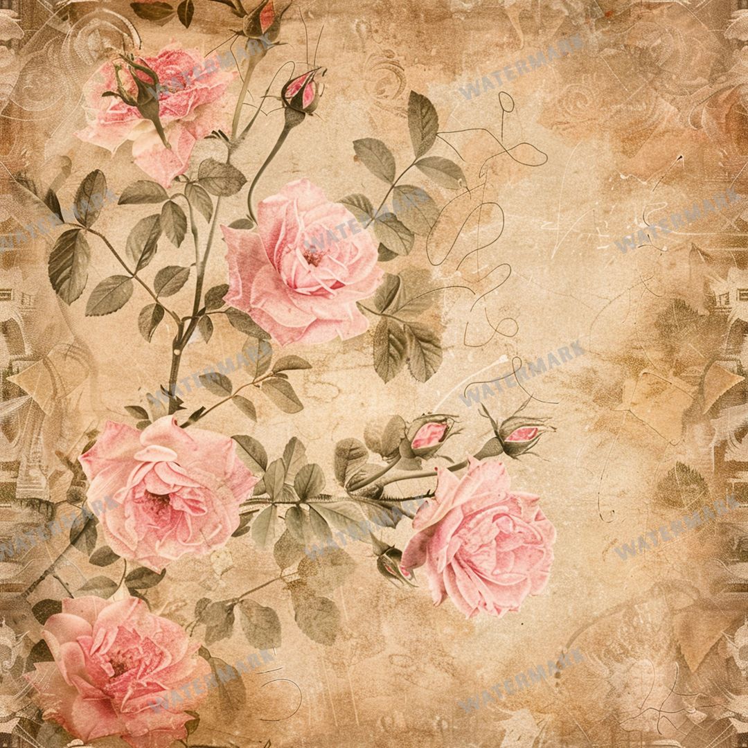 Pink Roses Seamless Pattern