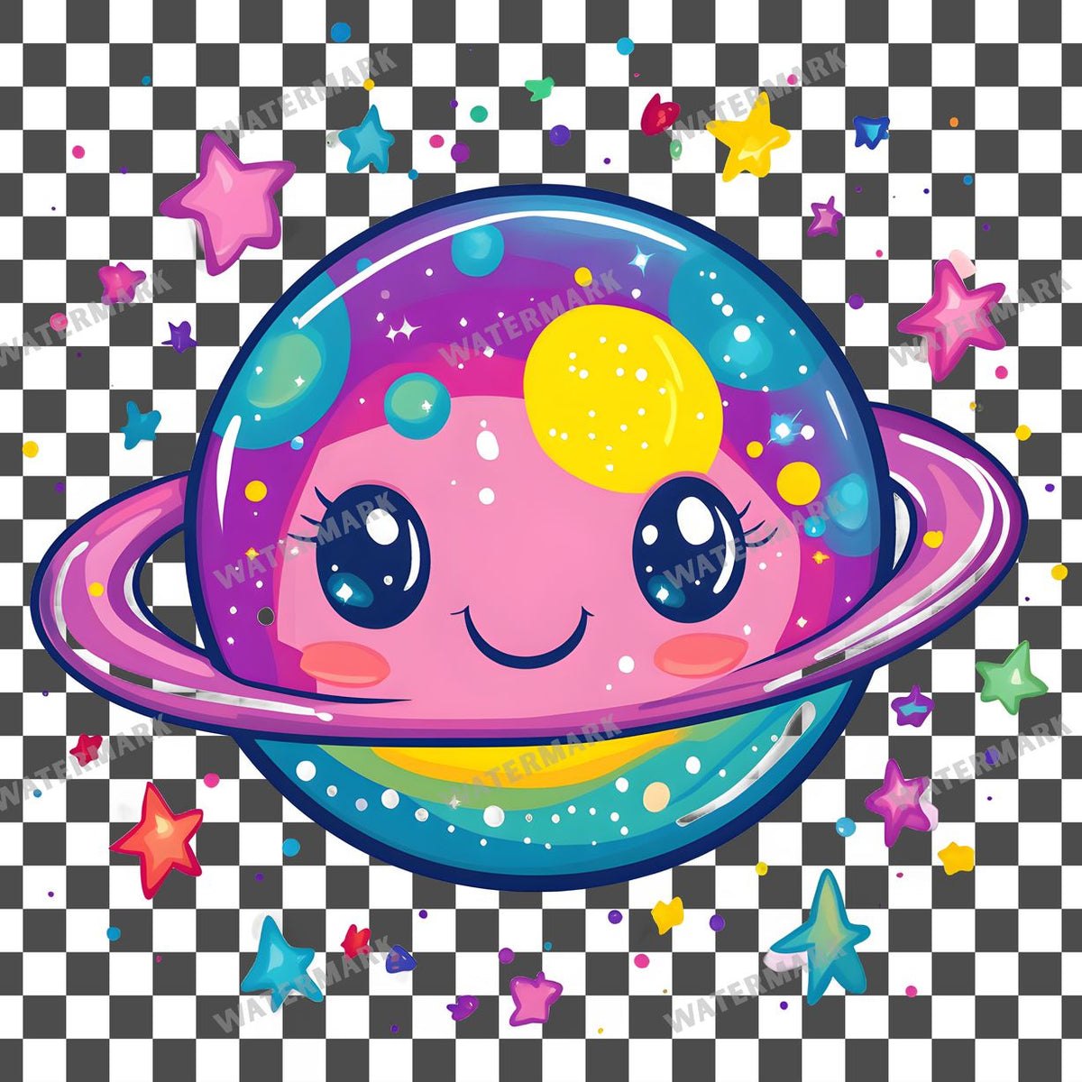 Planet Kawaii Style Clipart Pngs