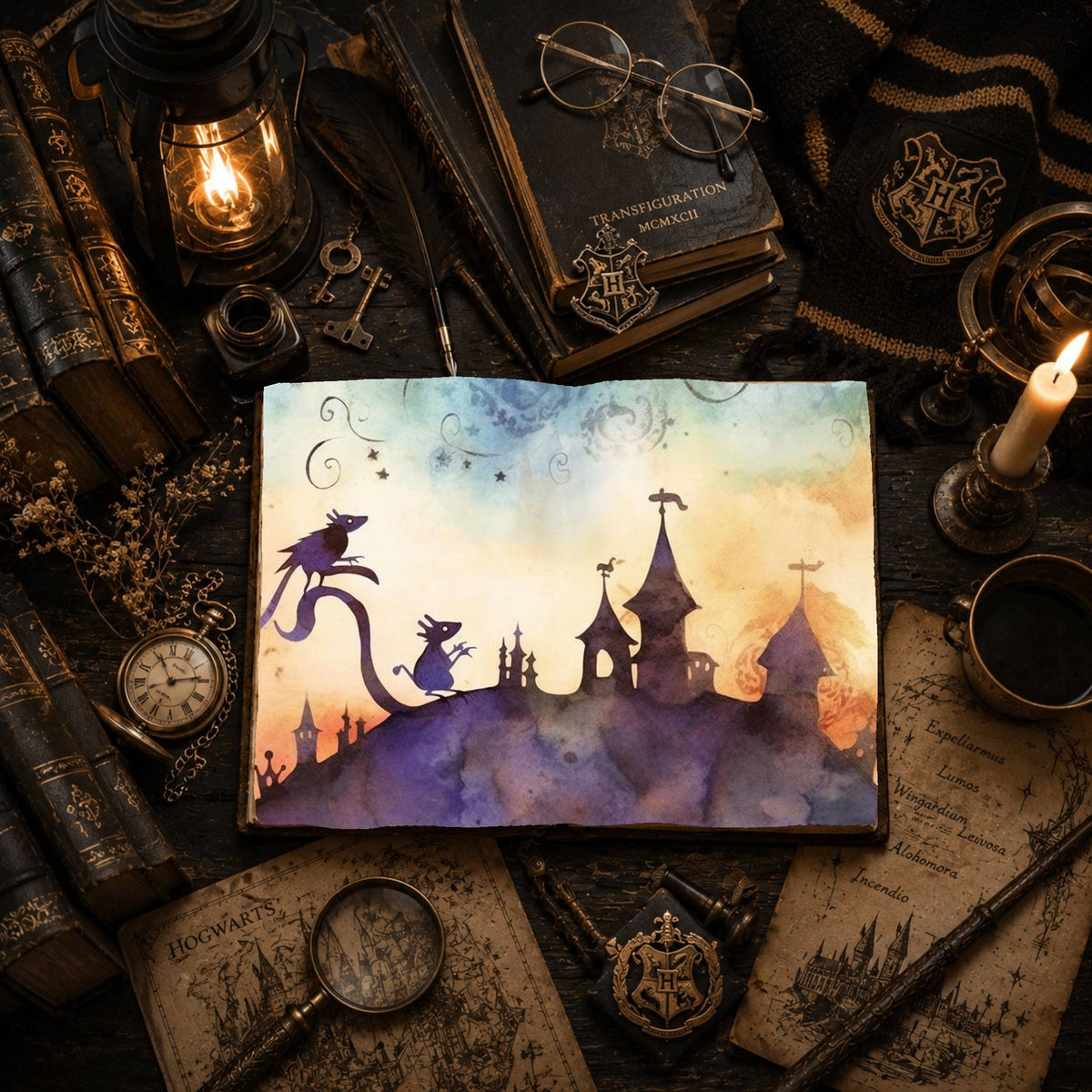 Purple Watercolour Witch Digital Papers