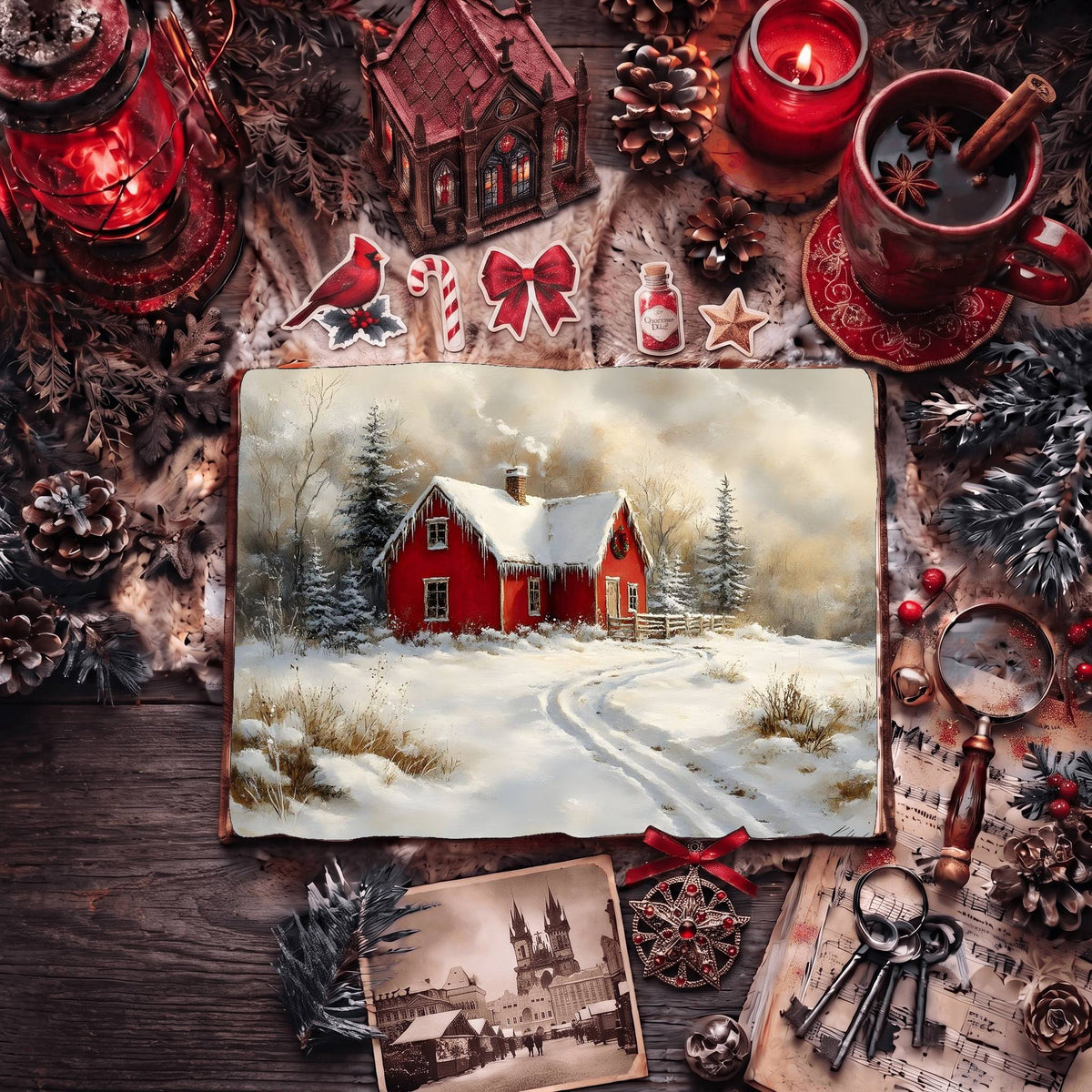 Red Christmas Digital Papers