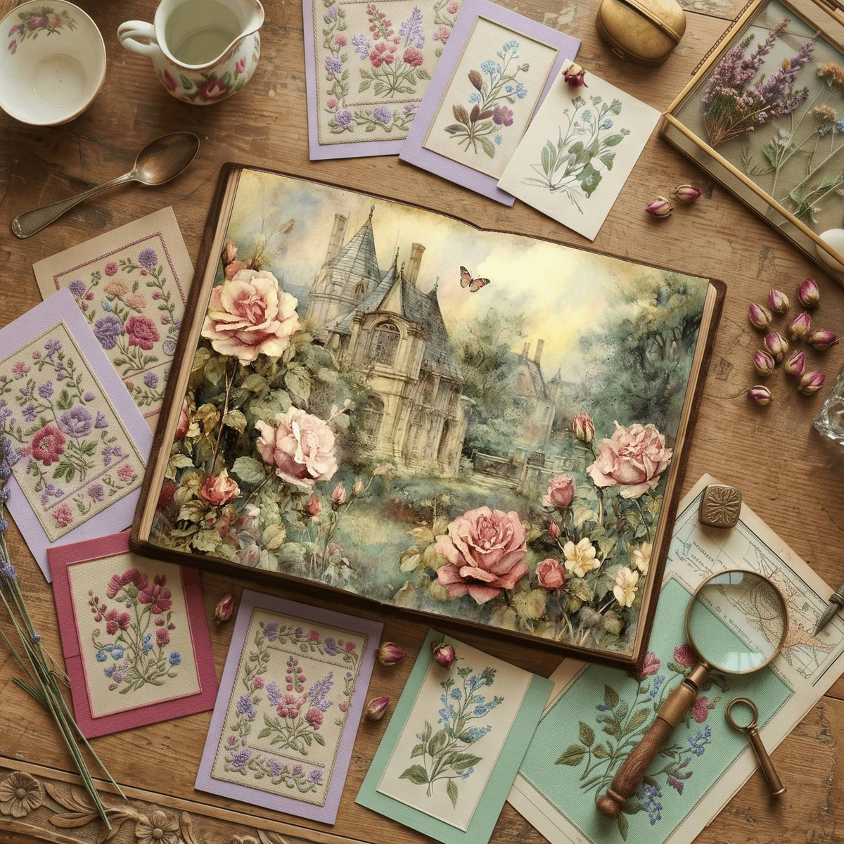 Rose Garden printable junk journal paper, page preview 9