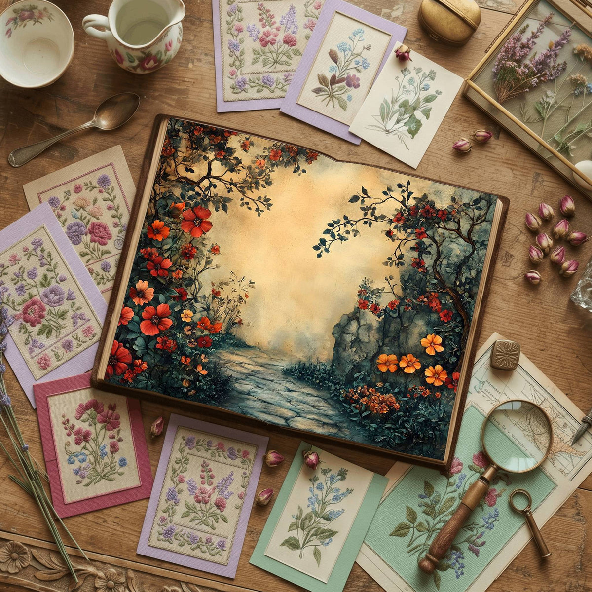 Secret Garden printable junk journal paper, page preview 9
