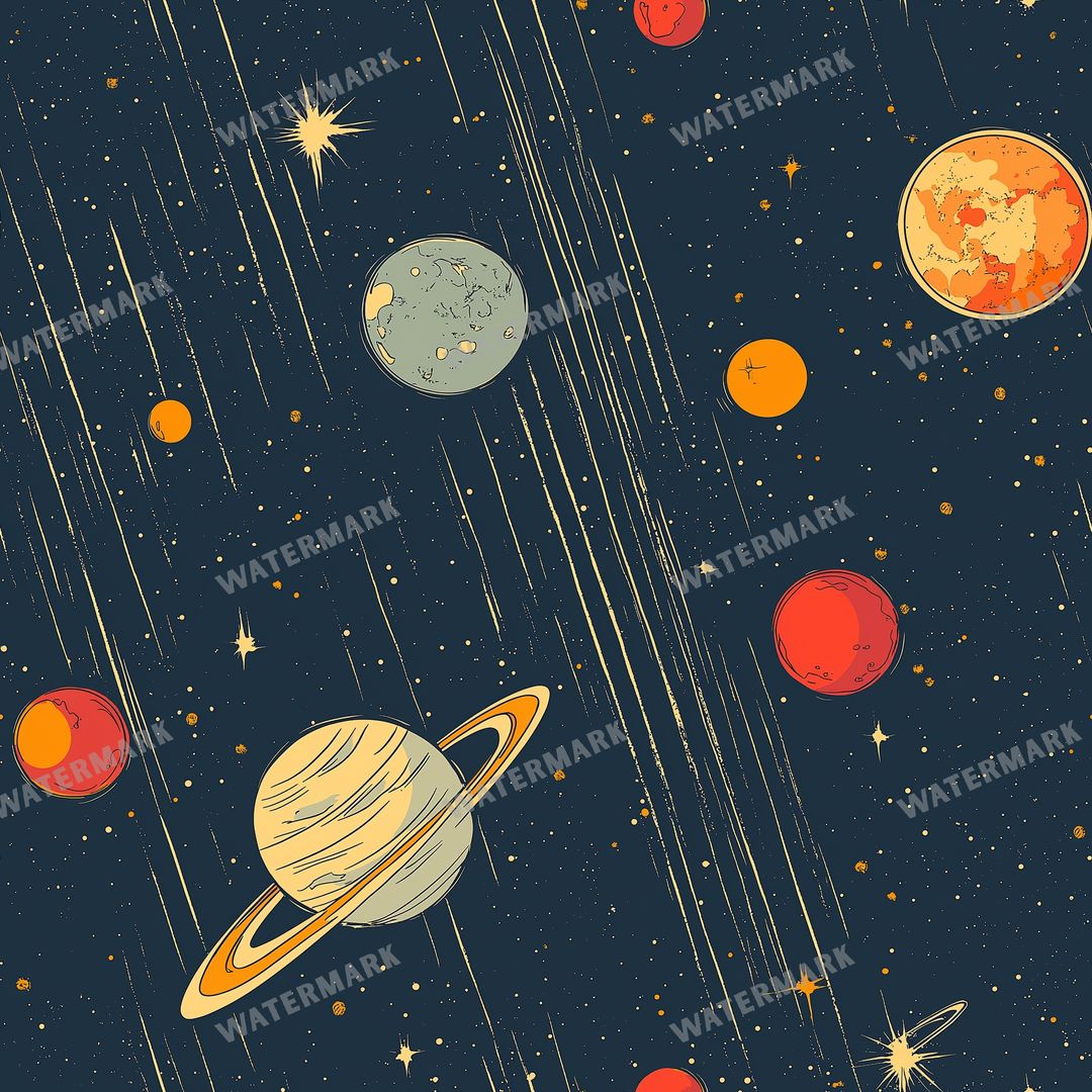 Space And Celestial Seamless Pattern