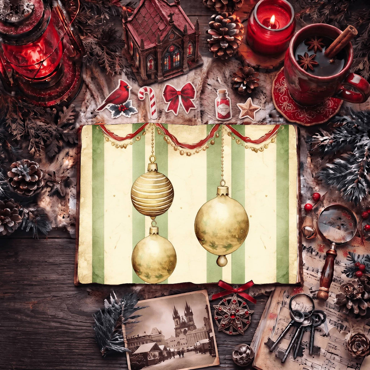Striped Christmas Digital Papers