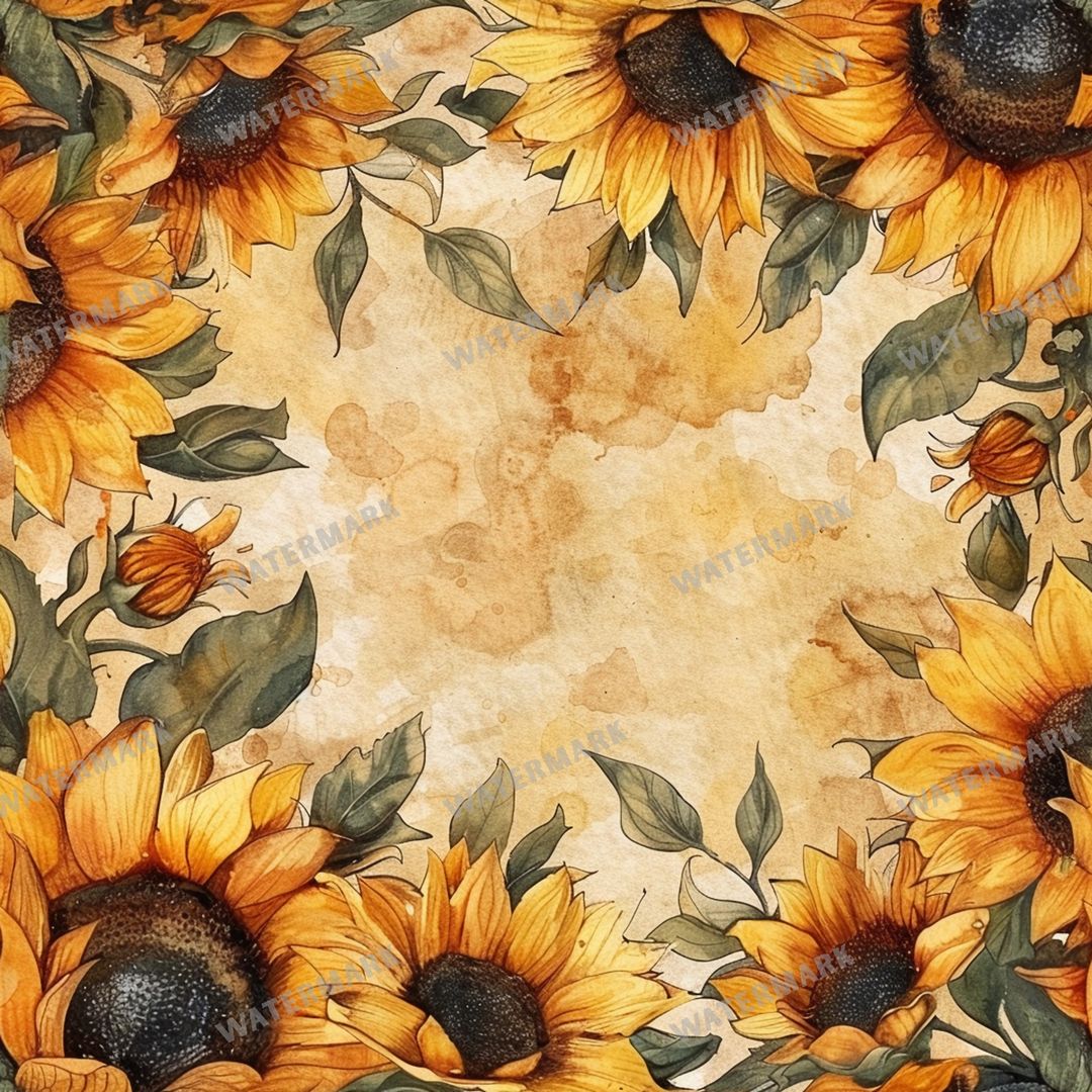 Sunflowers Seamless Pattern