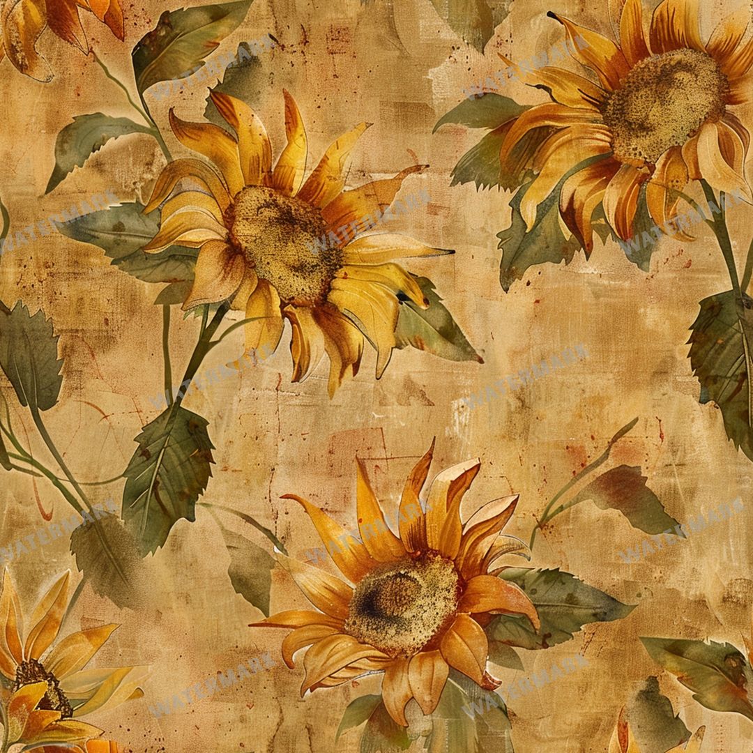 Sunflowers Seamless Pattern