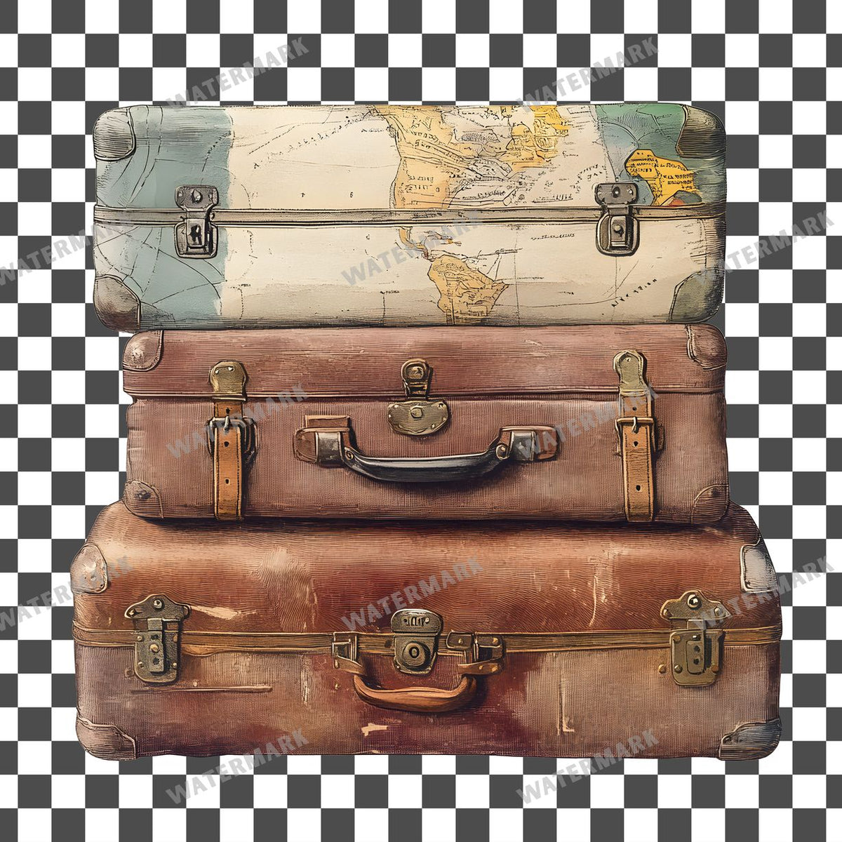 Travel Vintage Style Clipart Pngs