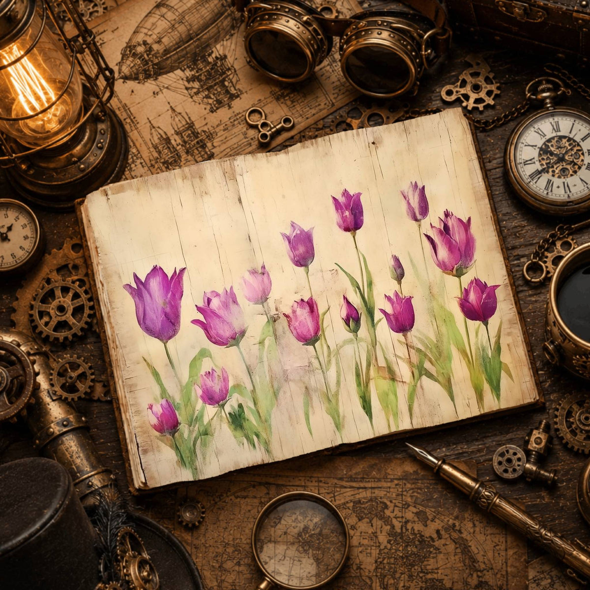 Tulip Flowers Digital Papers