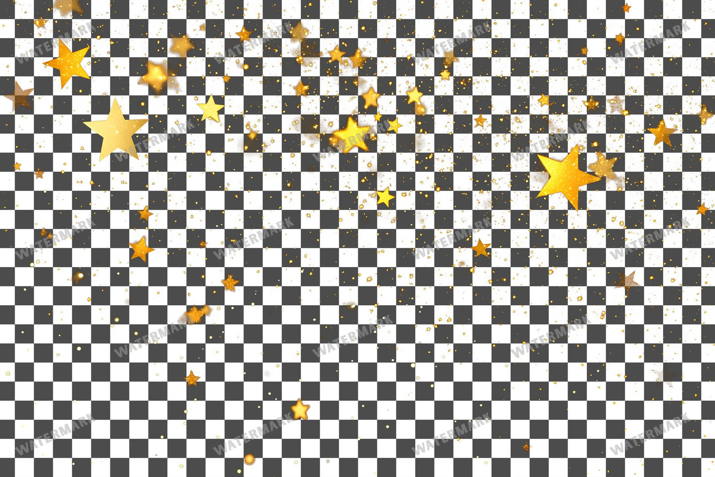Twinkling Gold Stars Transparent Overlay Pngs