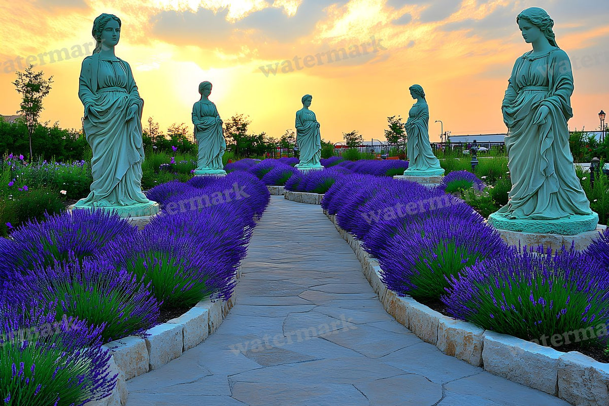 Victorian Lavender Garden Backdrop Images