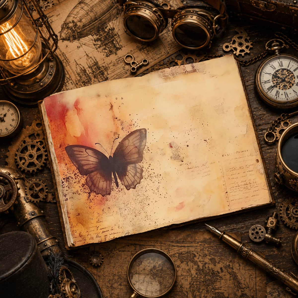 Vintage Butterfly Digital Papers