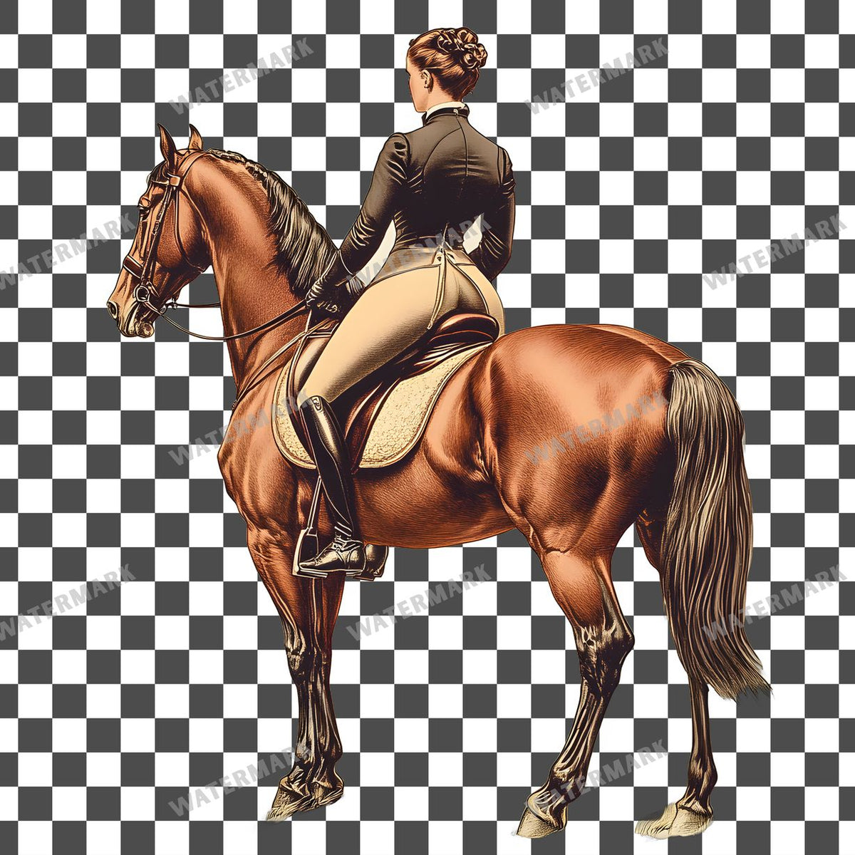 Vintage Equestrian Vintage Style Clipart Pngs