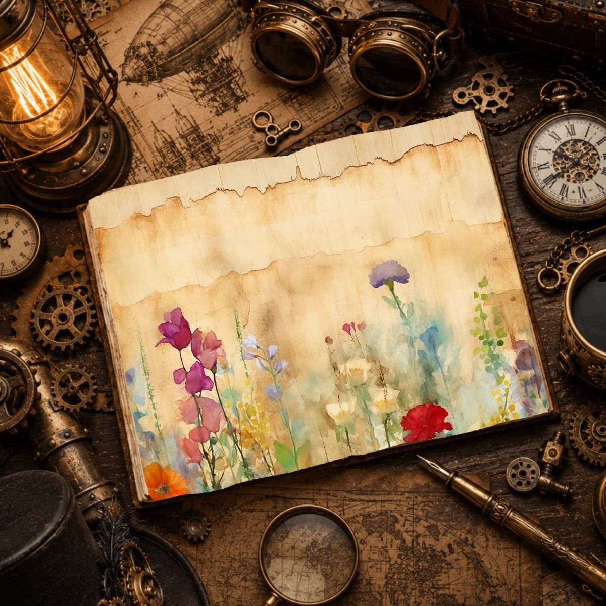 Vintage Wildflower Digital Papers