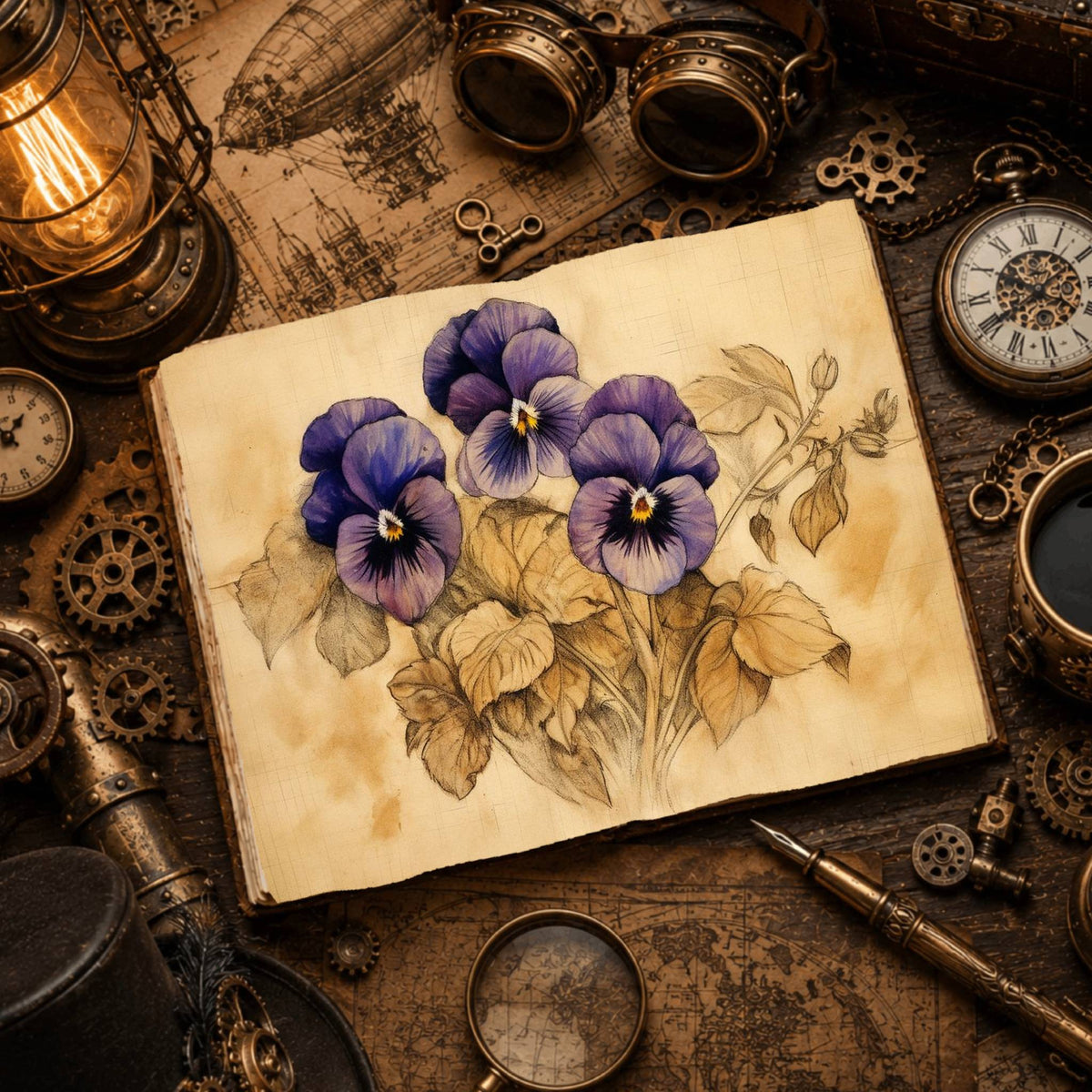 Violets Watercolour Digital Papers