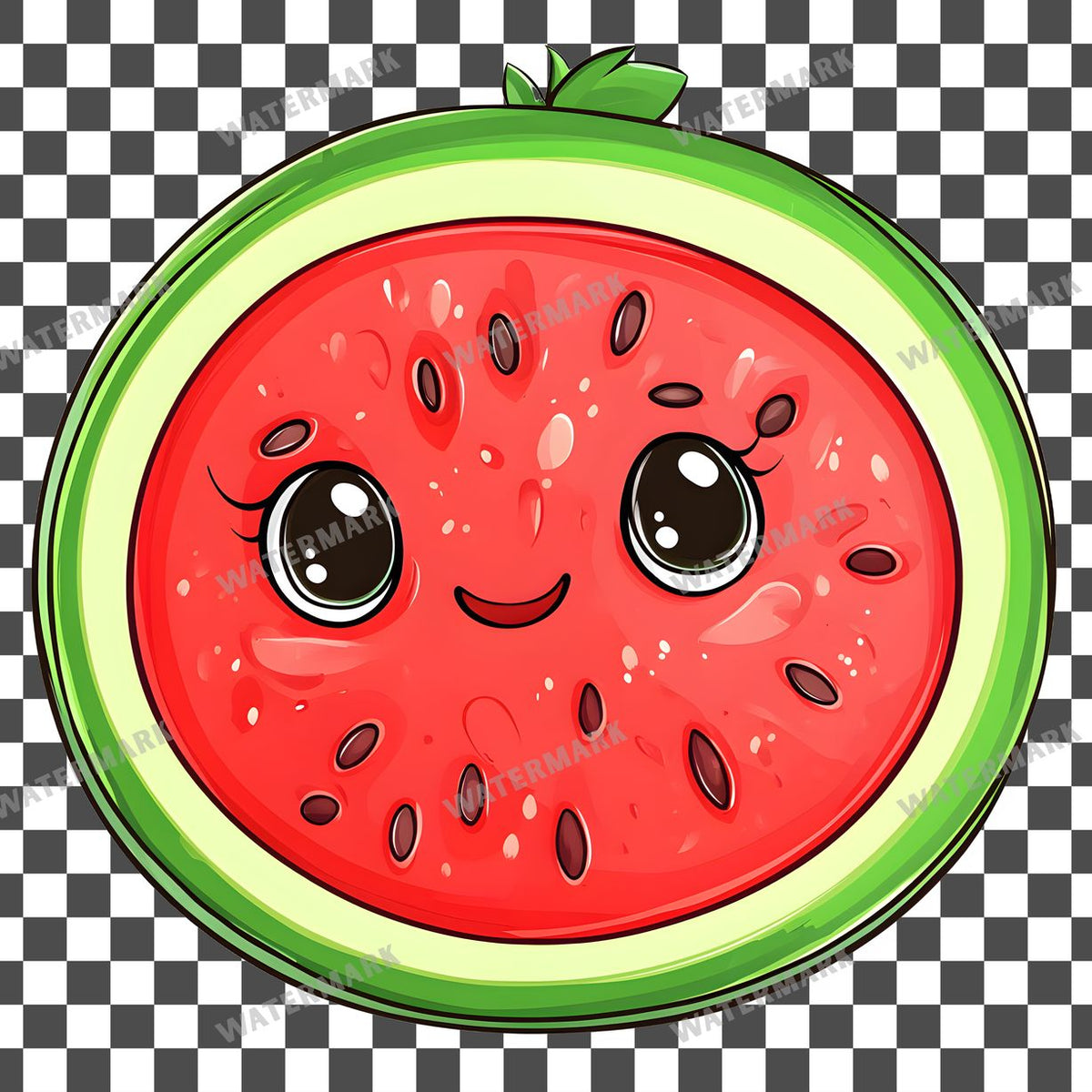 Watermelon Kawaii Style Clipart Pngs
