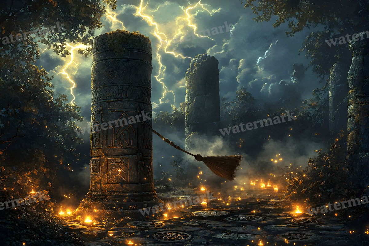 Witch Broomstick Backdrop Images