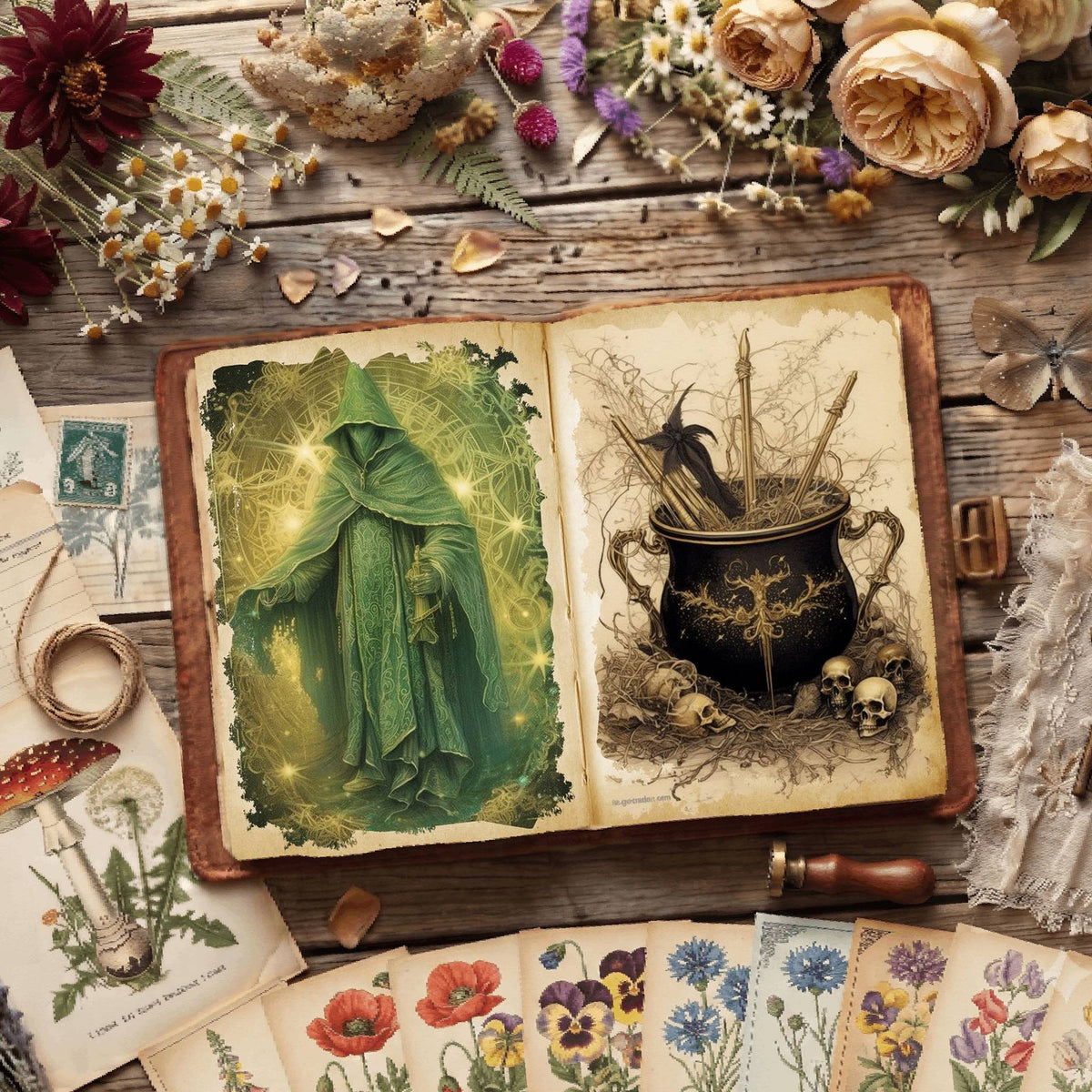 Witch printable junk journal paper, page preview 9