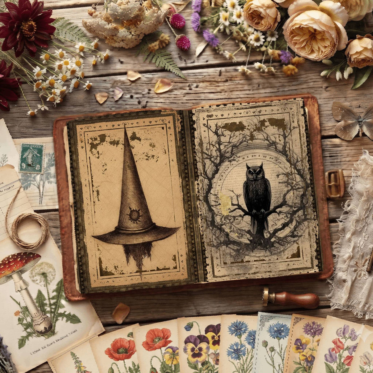 Witch printable junk journal paper, page preview 9
