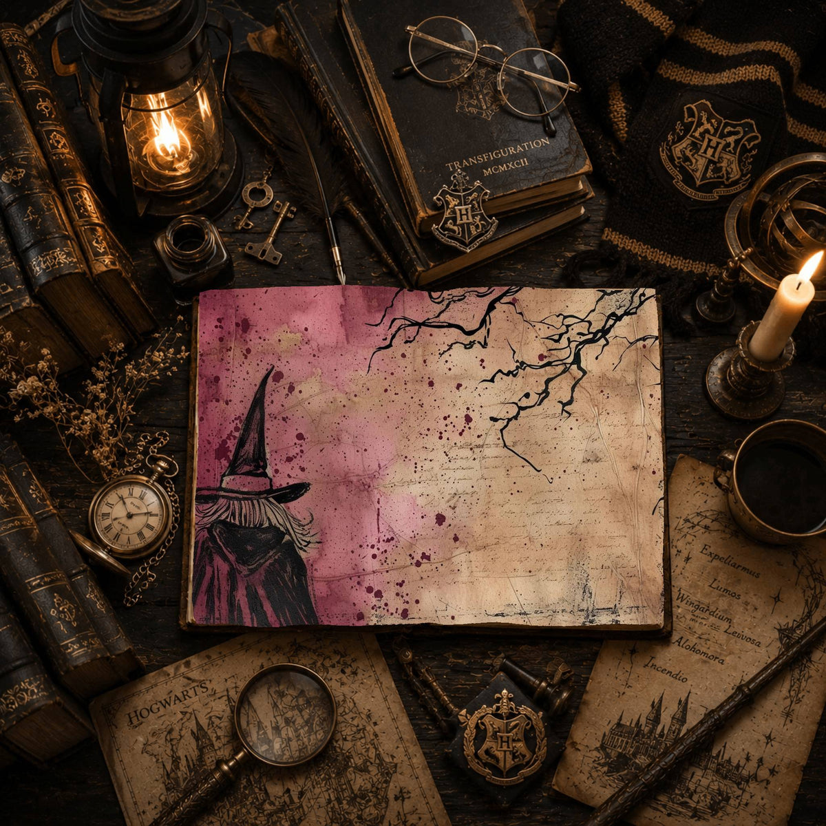 Witch printable junk journal paper, page preview 9