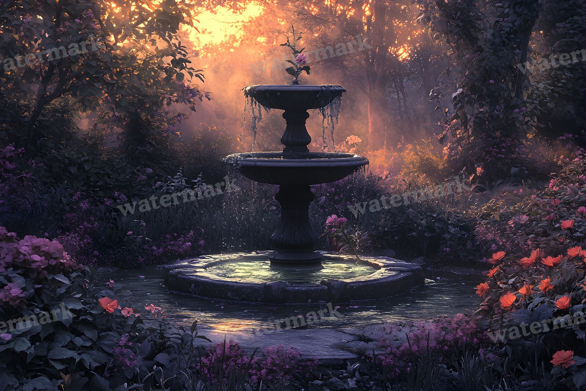 Witchs Eerie Garden Backdrop Images