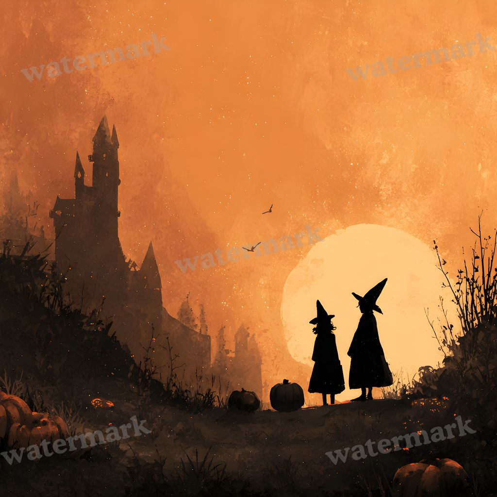 Witchy Halloween Backdrop Images