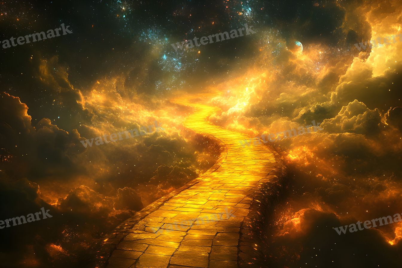 Wizard Of Oz Dreamscape With Floating Yellow Brick Road Backdrop Images