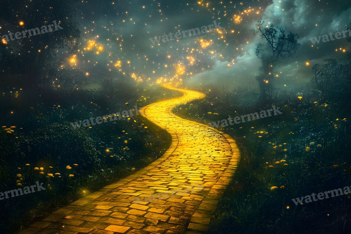 Wizard Of Oz Dreamscape With Floating Yellow Brick Road Backdrop Images