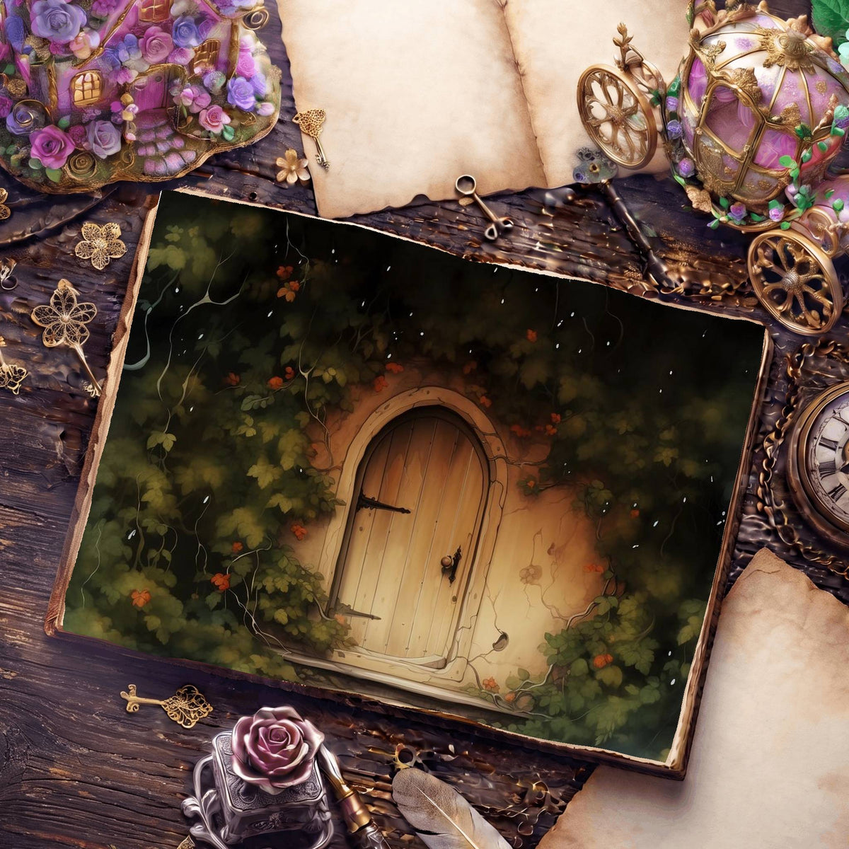 Wooden Door Digital Papers