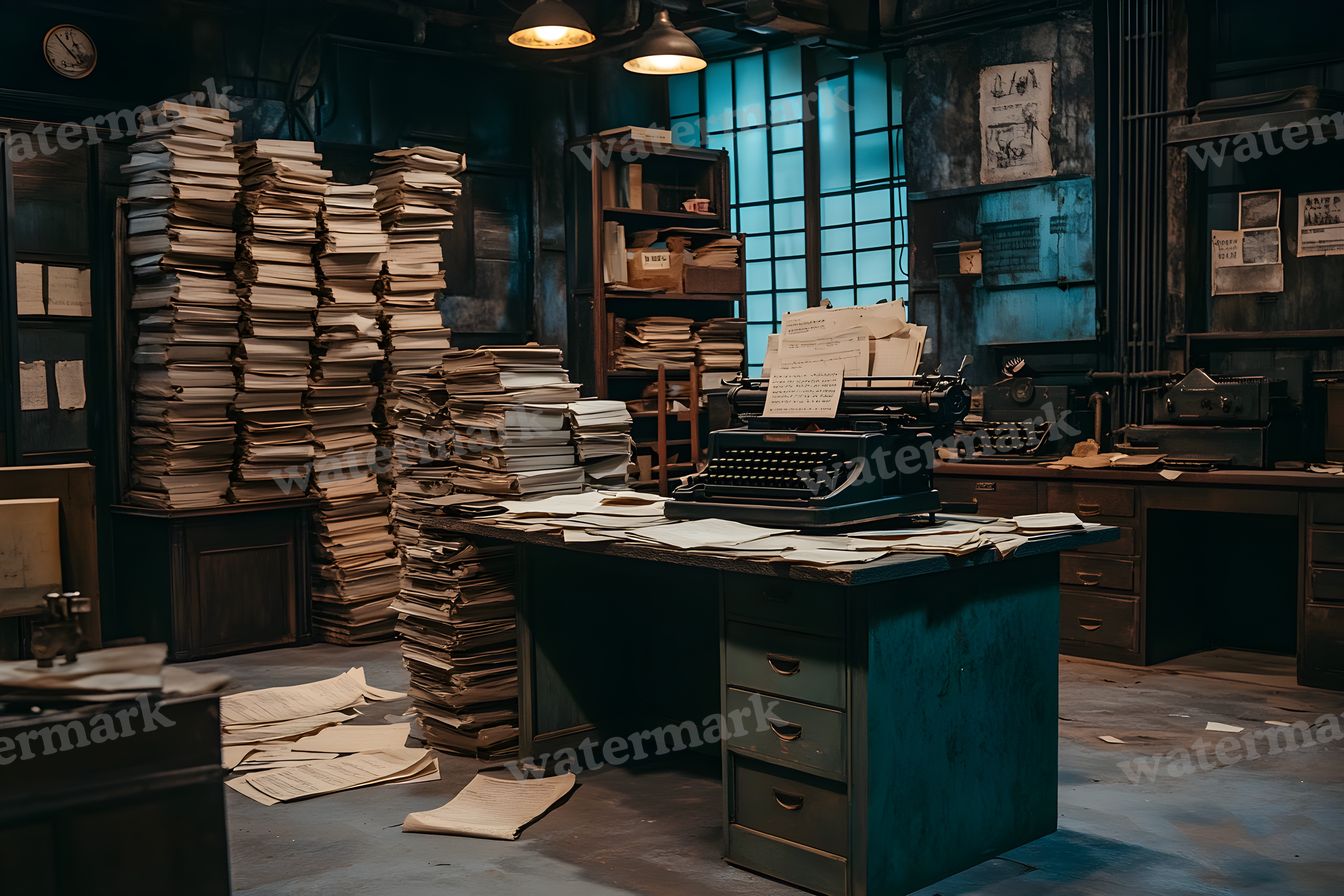 Worn Newsroom Interior Backdrop Images