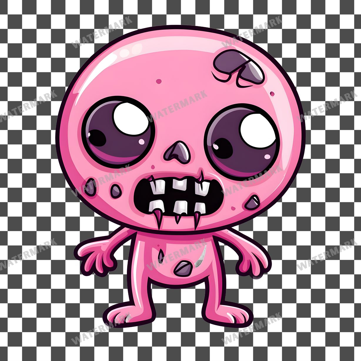 Zombie Kawaii Style Clipart Pngs