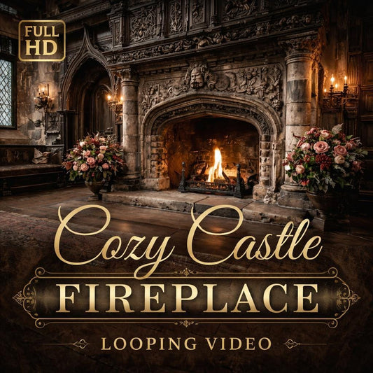 Medieval Castle Fireplace Animated Background | Cozy Lo‑Fi Seamless Loop Video | Ambient Video Background for Streaming & Study