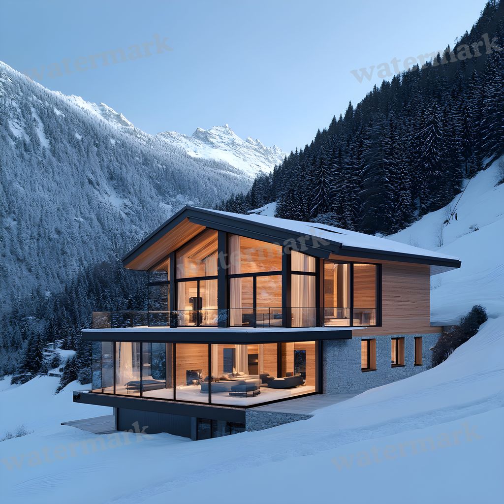 Alpine Ski Chalet Backdrop Images