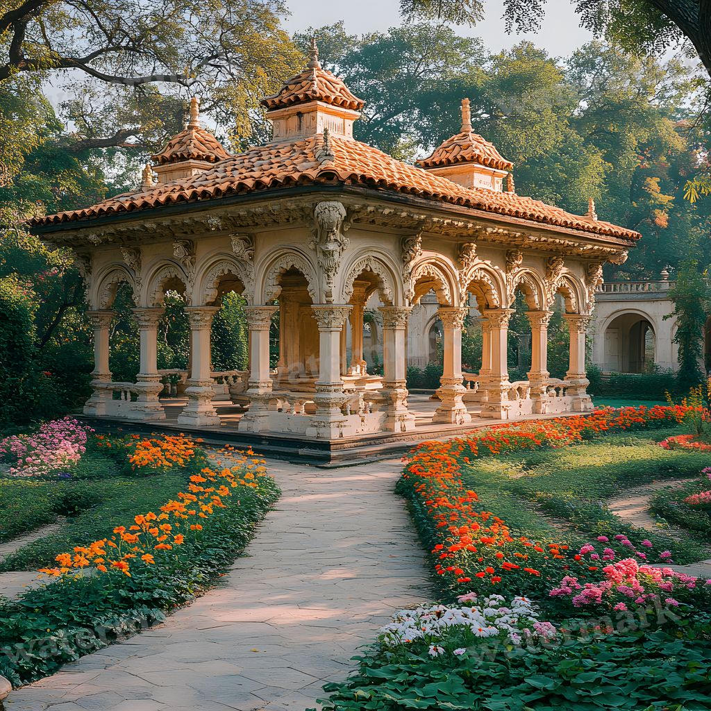 Baroque Garden digital photo backdrop for photo editing, preview 9