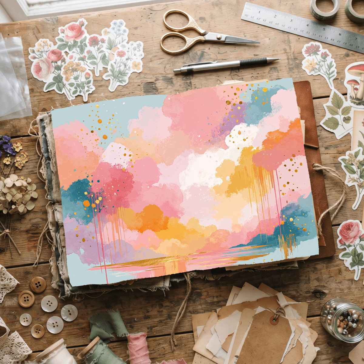 Blush & Rose Gold Watercolor Texture